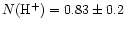 $N({\rm H}^+)= 0.83\pm 0.2$