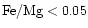 $\rm Fe/Mg<0.05$