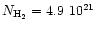 \( N_{\rm H_{2}} =4.9~10 ^{21} \)
