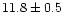 \( 11.8\pm 0.5 \)
