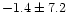$-1.4\pm 7.2$