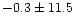 $-0.3\pm11.5$