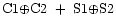 $\rm C1{\oplus}C2~+~S1{\oplus}S2$