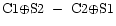 $\rm C1{\oplus}S2~-~C2{\oplus}S1$