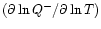 $(\partial \ln Q^- /
\partial \ln T)$
