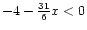 $ -4 -
\frac{31}{6}x < 0$