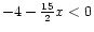 $-4 -
\frac{15}{2}x < 0$
