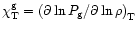 $\chi_{\rm T}^{\rm g}=\left( \partial \ln P_{\rm g} /
\partial \ln \rho \right)_{\rm T}$