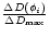 $\frac{\Delta D(\phi_{i})}{\Delta D_{\rm max}}$