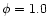 $\phi =1.0$
