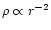$\rho \propto r^{-2}$