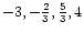 $-3,-\frac{2}{3},\frac{5}{3},4$