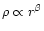 $\rho \propto r^{\beta}$