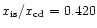 $x_{\rm is}/x_{\rm cd} = 0.420$