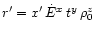 $r' = x' \, \dot{E}^{x} \, t^{y} \, \rho_{0}^{z}$
