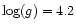 $\log(g) = 4.2$
