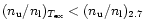 $(n_{\rm u}/n_{\rm l})_{T_{\rm ex}} <
(n_{\rm u}/n_{\rm l})_{2.7}$