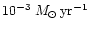 $10^{-3} \; M_\odot \, \mbox{yr}^{-1}$