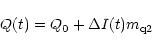 \begin{displaymath}{Q(t)}={{Q_0}+{\Delta}{I}(t){m_{\rm q2}}}
\end{displaymath}