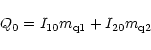 \begin{displaymath}{Q_0}={{I_{10}}{m_{\rm q1}}+{I_{20}}{m_{\rm q2}}}
\end{displaymath}