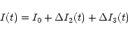 \begin{displaymath}{I(t)}={{I_0}+{\Delta}{I_2}(t)+{\Delta}{I_3}(t)}
\end{displaymath}