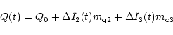 \begin{displaymath}{Q(t)}={{Q_0}+{\Delta}{I_2}(t){m_{\rm q2}}+{\Delta}{I_3}(t){m_{\rm q3}}}
\end{displaymath}
