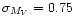 $\sigma_{M_V} = 0.75$