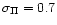 $\sigma_\Pi = 0.7$