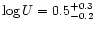 $\log U = 0.5^{+0.3}_{-0.2}$