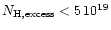 $N_{\rm {H, excess}} < 5\,10^{19}$