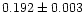 $0.192\pm0.003$