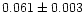 $0.061\pm0.003$