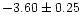 $-3.60\pm0.25$