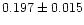$0.197\pm0.015$
