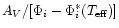 $A_{V}/[\Phi_i-\Phi^*_i(T_{\rm eff})]$