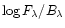 $\log F_{\lambda}/B_{\lambda}$