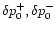 $\delta p^{+}_{0},\delta p^-_{0}$