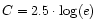 $C= 2.5\cdot {\rm log}(e)$