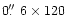 $0\hbox{$.\!\!^{\prime\prime}$ }6\times 120$