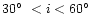 $30\hbox{$^\circ$ }< i < 60\hbox{$^\circ$ }$
