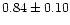 $0.84 \pm 0.10$