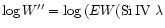 $\log{W''} = \log{(EW({\rm Si\,IV}\ \lambda}$
