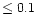 $\le 0.1$