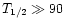 $T_{1/2} \gg 90$