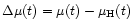 $\Delta\mu (t) = \mu (t) - \mu_{\rm H} (t)$