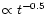 $\propto t^{-0.5}$