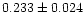 $0.233\pm0.024$