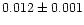 $0.012\pm0.001$
