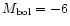 $M_{\rm bol}=-6$