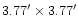 $3.77^\prime\times3.77^\prime$